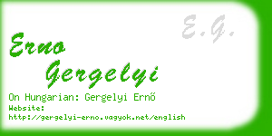 erno gergelyi business card